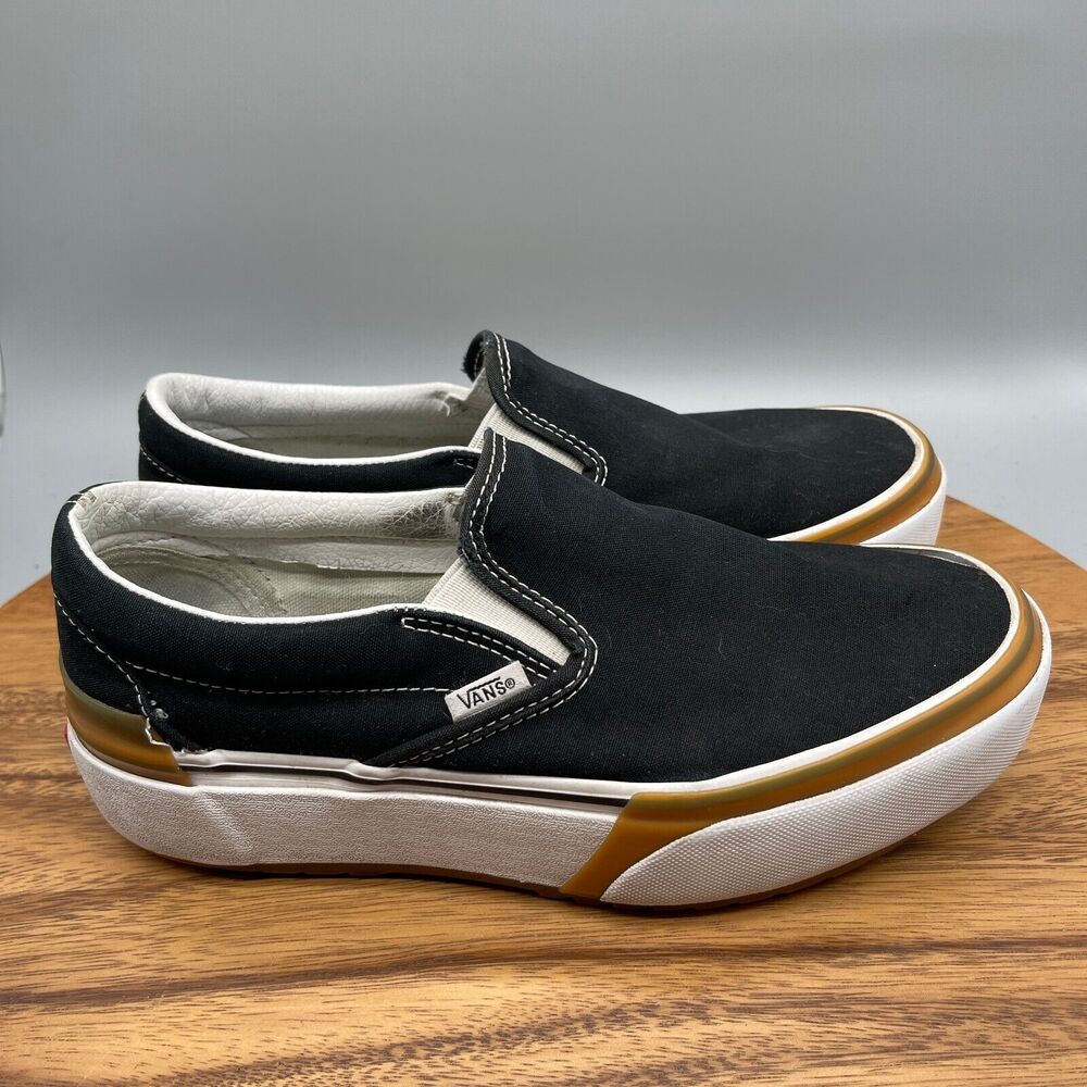 VANS Shoes Womens Size 9.5 Slip On Stacked Black White Gum Platform Tennis Skate